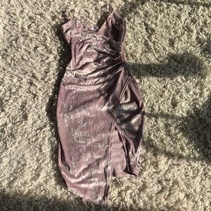 Velvet slit dress